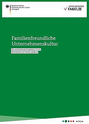Broschüre mit Aufschrift "Familienfreundliche Unternehmenskultur"