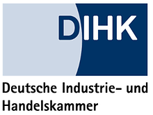 Logo mit Text "DIHK Deutscher Industrie- und Handelskammertag"