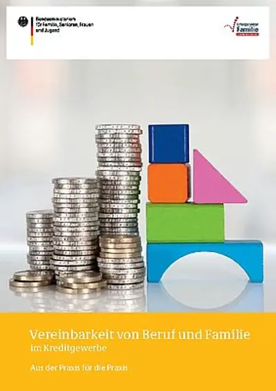 Broschüre mit Aufschrift "Vereinbarkeit von Beruf und Familie im Kreditgewerbe"
