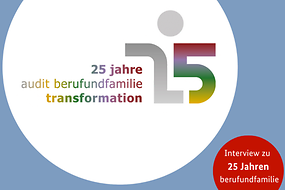 Logo der berufundfamilie Service GmbH mit Hinweis auf 25.-jähriges Jubiläum