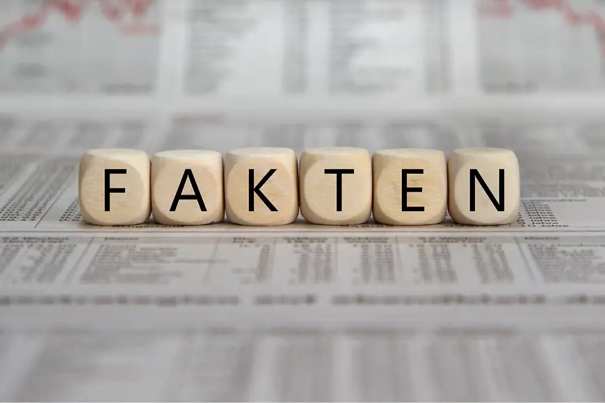 Buchstabenwürfel mit dem Wort "Fakten"