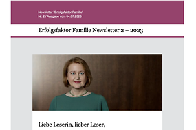 Ausschnitt aus dem Newsletter Erfolgsfaktor Familie von 4. Juli 2023
