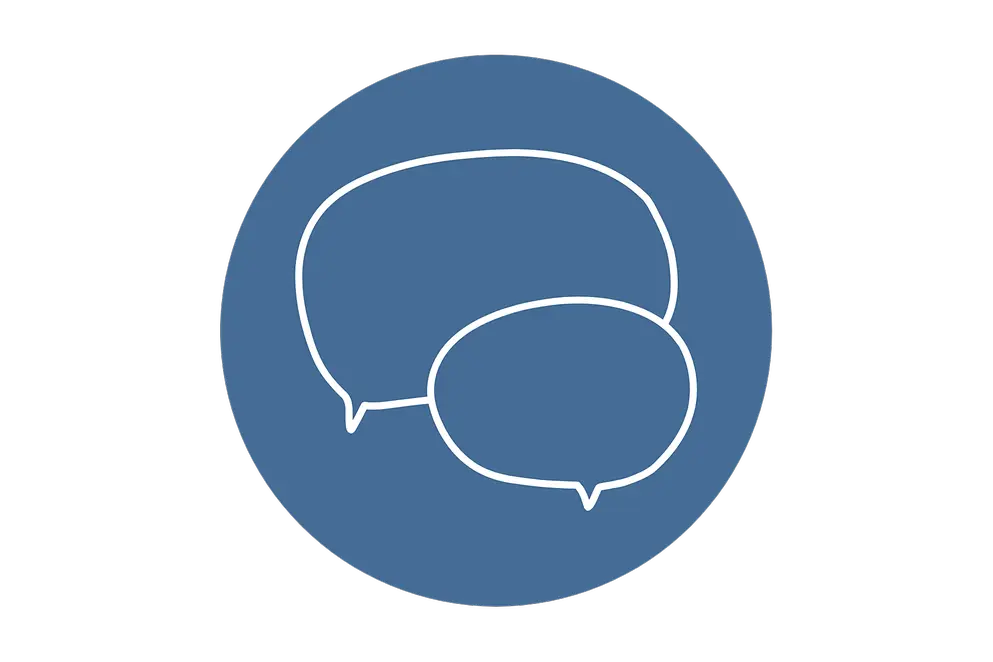 Zwei Sprechblasen als Piktogram