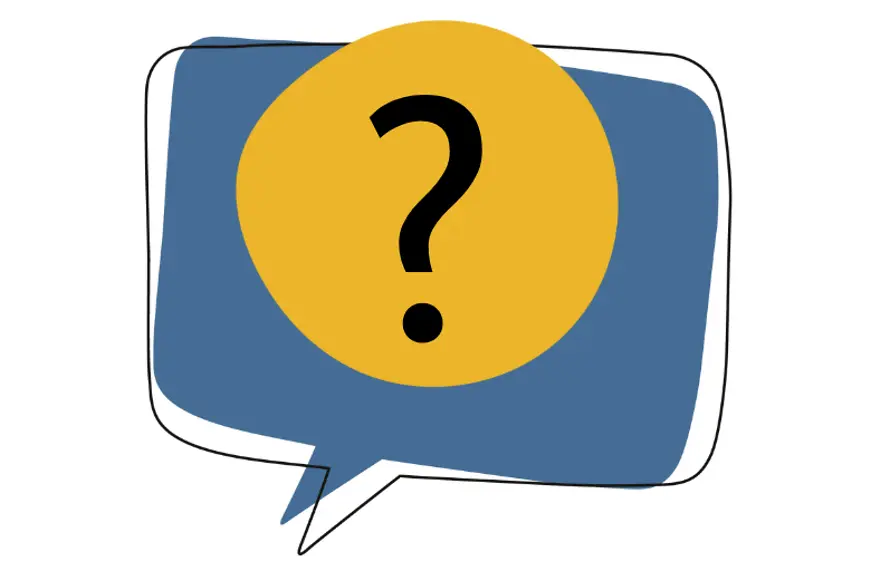 Zu sehen ist ein Fragezeichen in einer Sprechblase