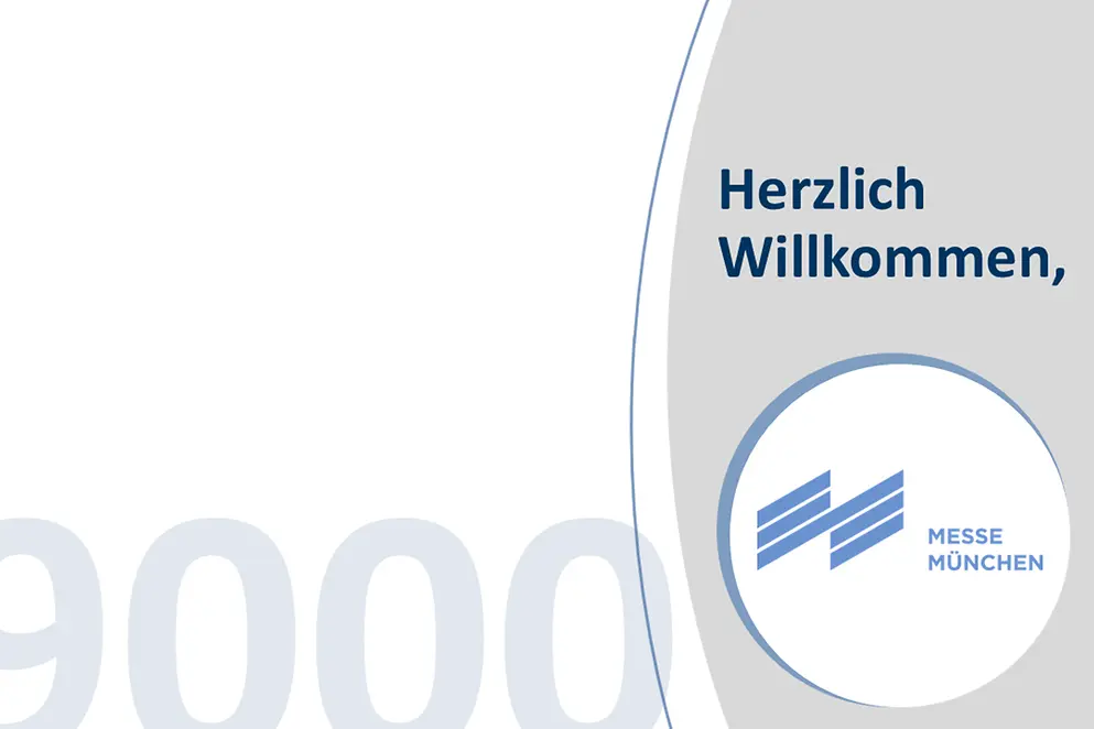Das Bild zeigt das Logo der Messe München GmbH als neuntausendstes Netzwerkmitglied.