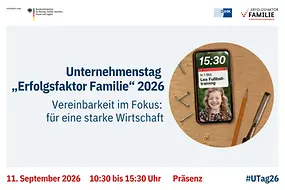 Zu sehen ist das Key-Visual zum Unternehmenstag mit einem lachenden Kind